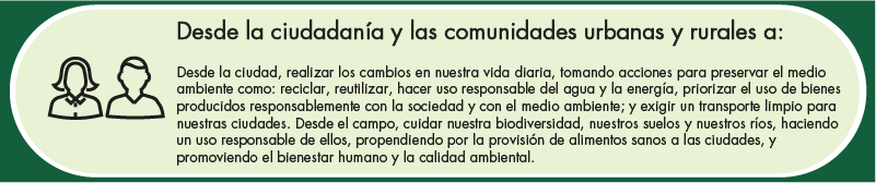 Desde la ciudadanía y las comunidades urbanas y rurales